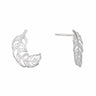 Silver Feather Stud Earrings - Lily Charmed