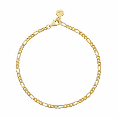 Gold Plated Figaro Charm Bracelet