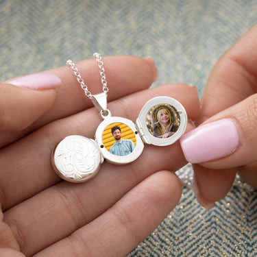 Silver Folding 4 Photo Locket Necklace by Lily Charmed
