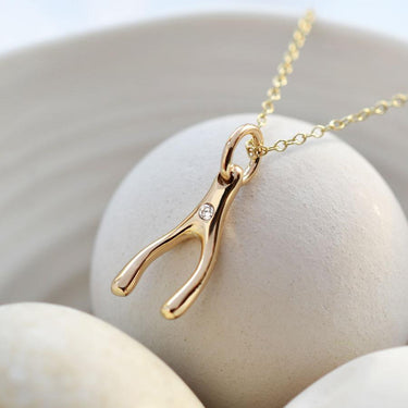 Message in a Bottle Collection - Necklace - Gold Wishbone – Sugarboo & Co
