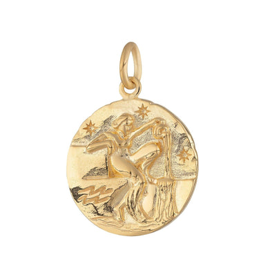 Gold Plated Aquarius Zodiac Charm