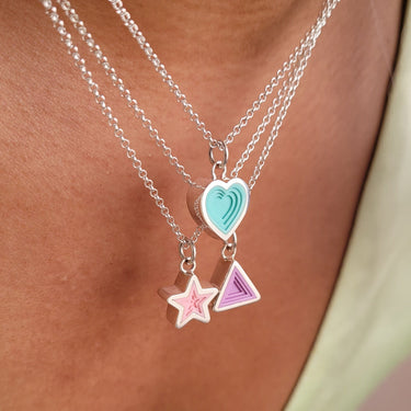 Sterling Silver Pink Star Charm Necklace by Lily Charmed