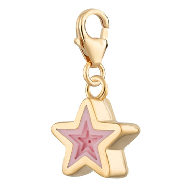 Gold Plated Pink Star Charm by Lily Charmed