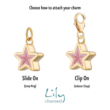Gold Pink Star Charm | Geometric Charms | Lily Charmed
