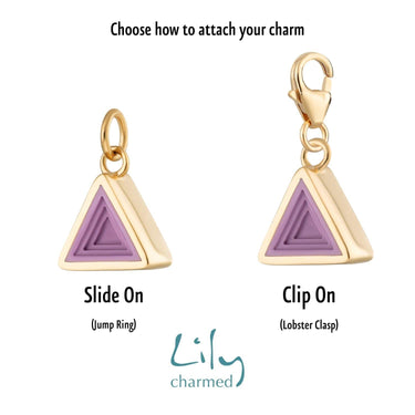 Gold Plated Purple Triangle Charm by Lily Charmed