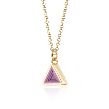 Gold Plated Purple Triangle Charm Necklace by Lily Charmed