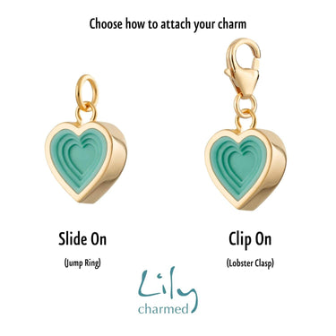 Gold Plated Turquoise Heart Charm by Lily Charmed