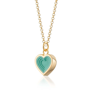 Gold Plated Turquoise Heart Charm Necklace by Lily Charmed
