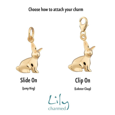 Gold Bunny Charm |Animal Charms | Lily Charmed