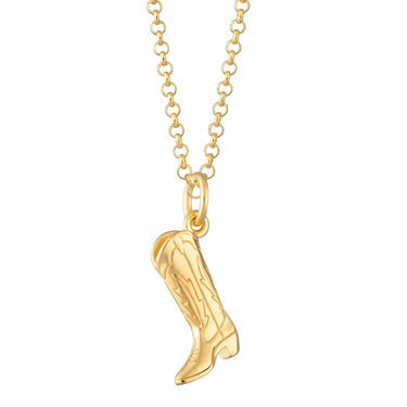 Gold Cowboy Boot Charm Necklace by Lily Charmed