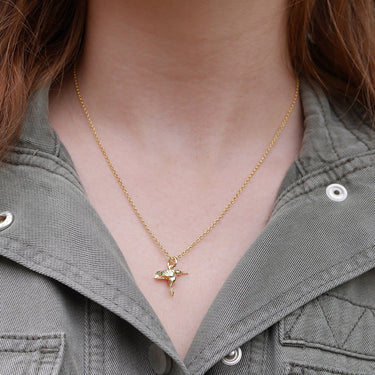Gold Plated Hummingbird Charm Necklace - Lily Charmed