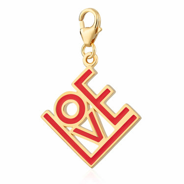 Gold Love Charm in Red by Lily Charmed