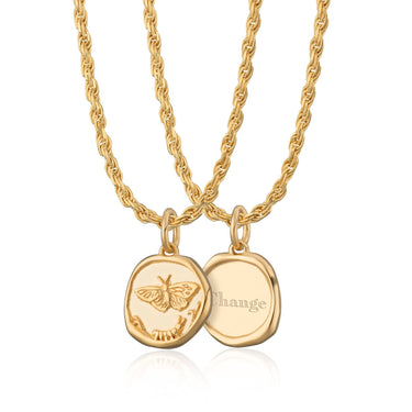 Gold Plated Manifest Change Charm Necklace - Lily Charmed