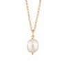 Gold Plated Baroque Pearl Charm Necklace | Lily Charmed