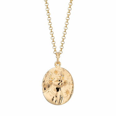 Personalised Gold Plated Taurus Zodiac Necklace - Lily Charmed