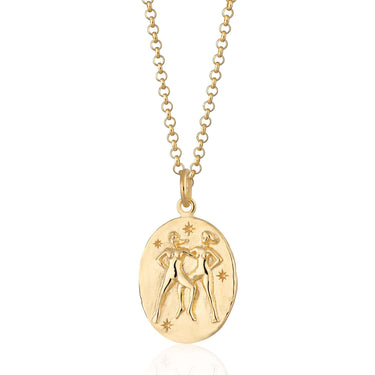 Personalised Gold Plated Gemini Zodiac Necklace - Lily Charmed