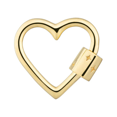 Women's Gold Plated Heart Carabiner Charm Collector Necklace | Lily Charmed