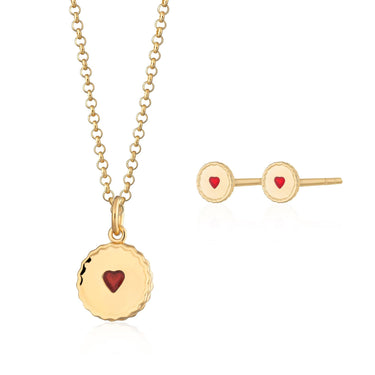 Gold Plated Jammie Dodger Jewellery Set by Lily Charmed