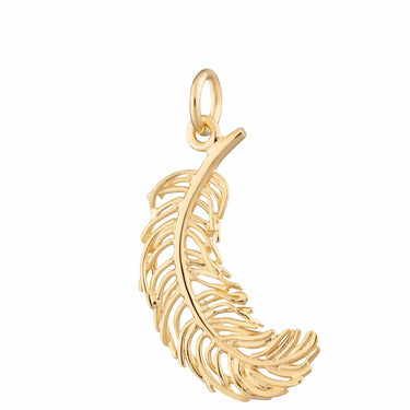 Gold Plated Large Feather Boho Charm by Lily Charmed