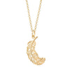 Large Gold Plated Feather Charm Necklace - Lily Charmed