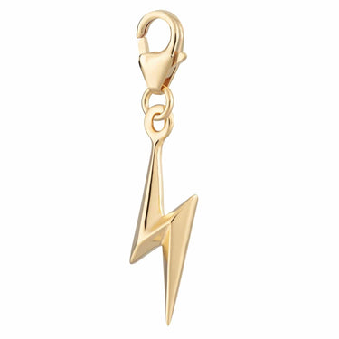 Gold Plated Lightning Bolt Clip on Charm by Lily Charmed