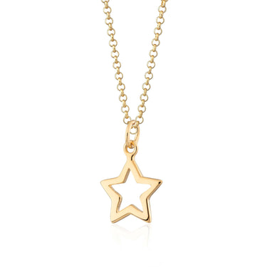 Gold Plated Open Star Necklace