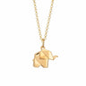 Gold Plated Origami Elephant Charm Necklace - Lily Charmed
