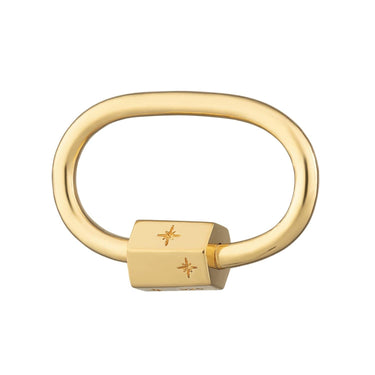 Gold Plated Oval Carabiner Charm Lock by Lily Charmed