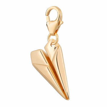 Gold Plated Paper Plane Charm - Lily Charmed
