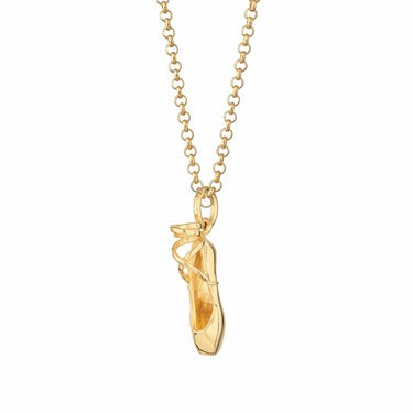 Gold Plated Pointe Ballet Shoe Necklace - Lily Charmed