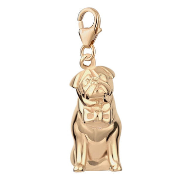 Gold Plated Pug Charm | Gold Plated Charms by Lily Charmed