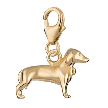 Gold Plated Sausage Dog Charm| Gold Plated Charms by Lily Charmed