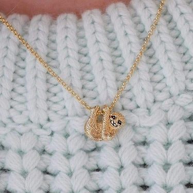 Gold Sloth Charm Necklace by Lily Charmed