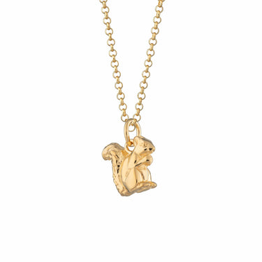 Gold Plated Squirrel Charm Necklace - Lily Charmed