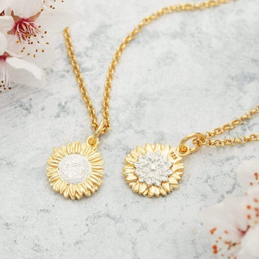 Gold Sunflower Charm Necklace by LIly Charmed
