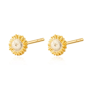 Gold Plated Sunflower Stud Earrings