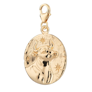 Gold Plated Taurus Zodiac Charm - Lily Charmed