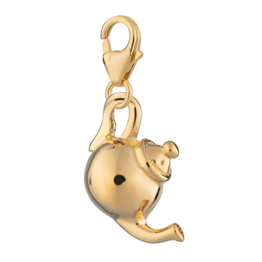 Gold Plated Teapot Charm - Lily Charmed
