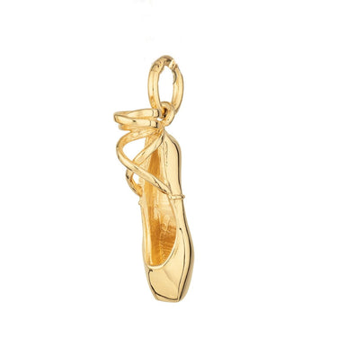 Gold Plated Pointe Ballet Shoe Charm by Lily Charmed