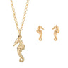 Gold Plated Seahorse Jewellery Set With Stud Earrings - Lily Charmed