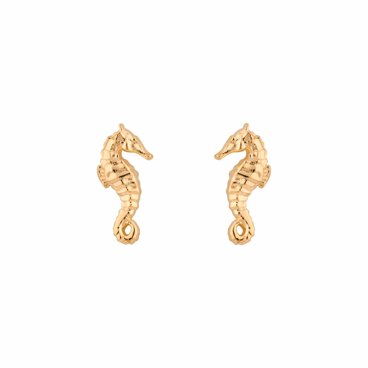 Plated Seahorse Stud Earrings