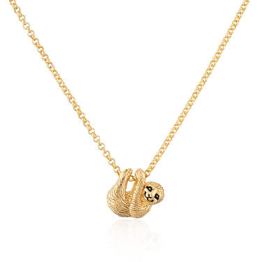 Gold Sloth Charm Necklace by Lily Charmed