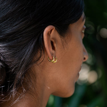 Gold Huggie Hoop Earrings by Lily Charmed