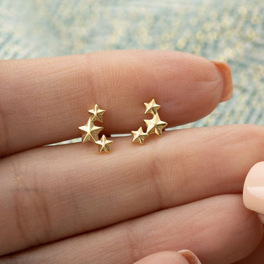 Gold Plated Star Cluster Stud Earrings | Celestical Earrings by Lily Charmed