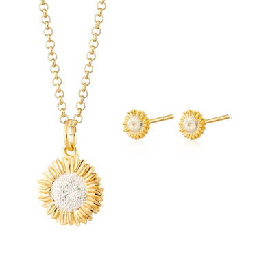 Gold Sunflower Jewellery Set by Lily Charmed