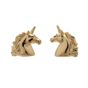 Gold Plated Unicorn Stud Earrings - Lily Charmed