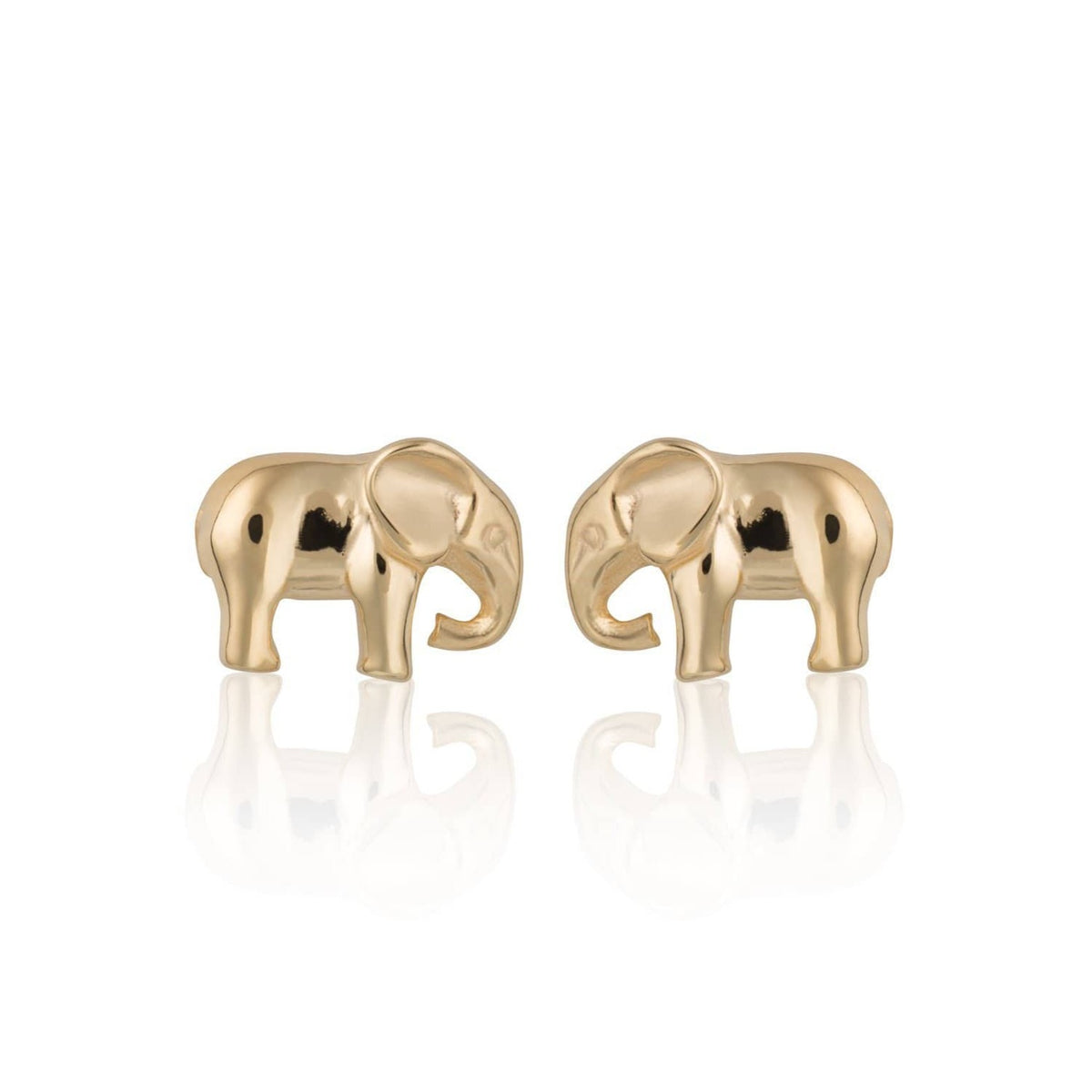 Lily Charmed Gold Plated Elephant Stud Earrings