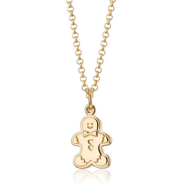 Gold Plated Gingerbread Man Necklace | Lily Charmed