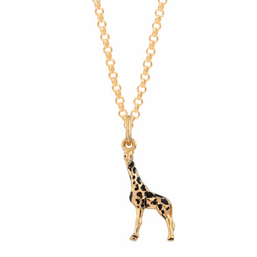 Gold Plated Giraffe Necklace | Animal Charm Necklaces by Lily Charmed