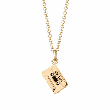 Personalised Gold Plated Cassette Tape Necklace - Lily Charmed